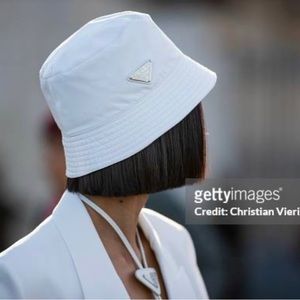 New Prada Bucket Hat Re-Nylon White